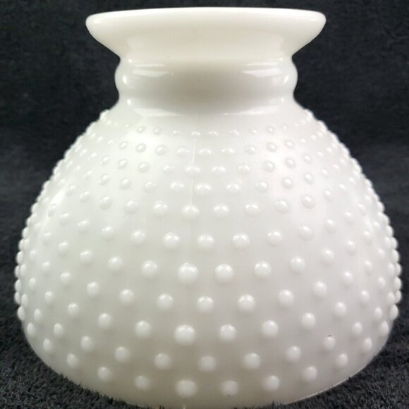 Milk Glass Hobnail Hurricane Lamp Shade 8" Fitter Vintage Estate - Picture 8 of 12